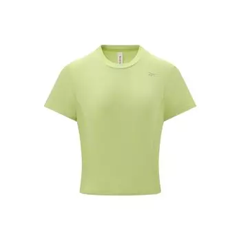 Reebok однотонная спортивная повседневная трикотажная футболка с коротким рукавом для фитнеса и тренировок, женские топы цвета лайм-зеленый 24SRM406WG01 S