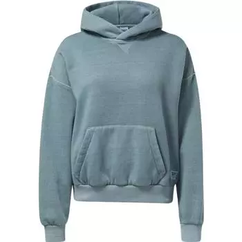 Reebok Однотонная свободная спортивная толстовка с капюшоном, женская толстовка синего цвета H41360 XS