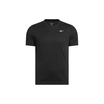 Reebok Однотонная удобная спортивная футболка с круглым вырезом для мужчин, черные 100057839 L