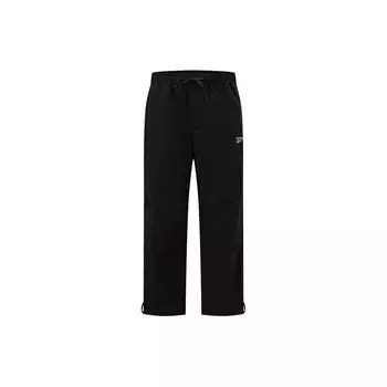 Reebok Однотонные свободные тканые прямые повседневные брюки с завязками на шнурке, унисекс, черные 24SRM609UGH0 XL