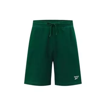 Reebok однотонные трикотажные шорты со шнуровкой, мягкие, удобные, повседневные, унисекс, темно-зеленые 24SRM605UGL1 S
