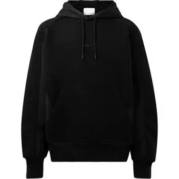 Reebok Однотонный свитер с капюшоном и длинными рукавами, унисекс-толстовка, черный цвет RMBB002C99FLE0011000 XS