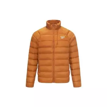 Reebok Outdoor Quilted Lightweight Solid Color Zipper Stand Collar Down Jacket Unisex Jacket Caramel 23FRC275UGBH S