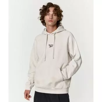 Reebok Paneled Brushed Hoodie Beige M