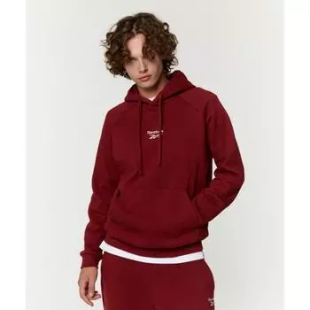 Reebok Paneled Brushed Hoodie Red M