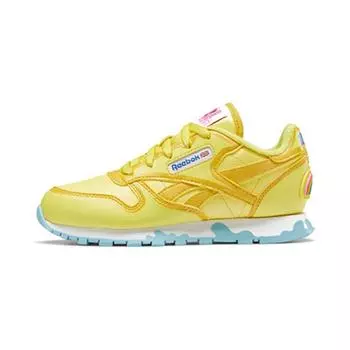 Reebok Peppa Pig x Classic Leather J Power Yellow Детские кроссовки Forage-Green Brave-Blue H05207 30.5