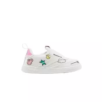 Reebok Peppa Pig x Club C Slip-On 4 Toddler Play Dreamy Baby Кроссовки Белая обувь - Белая сердцевина - Черный H05205 26.5