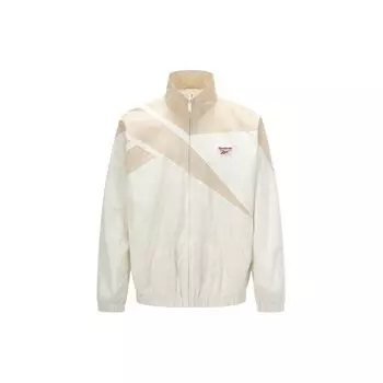 Reebok Retro Color Block Woven Sports Stand Collar Zip Jacket Unisex jackets Off-White 24SRC103UGW1 L