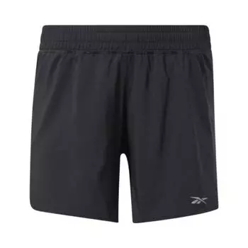 Reebok Шорты для фитнеса в помещении с эластичной резинкой на талии, однотонные, женские, черные HA1043 XS