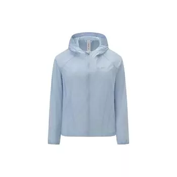 Reebok Solid Color Comfortable Hooded Outdoor Sports Casual Breathable Sun Protection Clothing Women Outerwear Blue 24SRM102WGB4 S