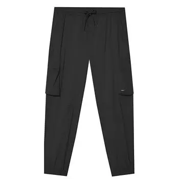 Reebok Solid Color Comfortable Versatile Lace-Up Sports Casual Pants Men bottoms Black 23RCS609M001 M
