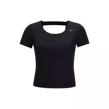 Reebok Solid Color Crew Neck Short Sleeve Regular T-Shirt Women tops Black 23RMS406W001 S