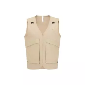 Reebok Solid Color Fashion Casual Retro Versatile Woven Vest Men tops Light-Khaki 23RCS113MGK0 M