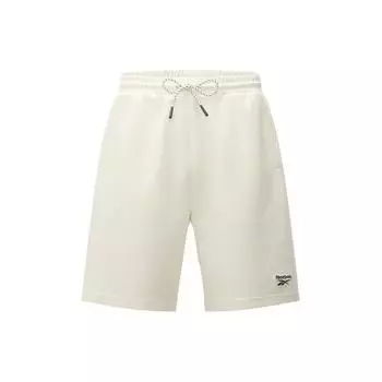 Reebok Solid Color Lace-Up Knitted Casual Shorts Unisex shorts White 24SRC607UGW2 M