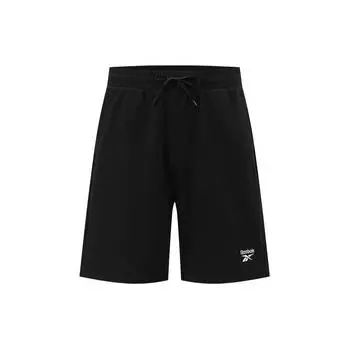Reebok Solid Color Lace-Up Knitted Soft Comfortable Casual Shorts Unisex shorts Black 24SRM605UGH0 XS