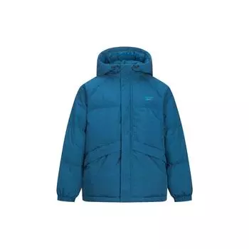 Reebok Solid Color Letter Hooded Zipper Versatile Down Jacket Unisex outerwear Legion-Blue 24FRM207UGBA M