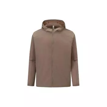 Reebok Solid Color Lightweight Woven Hooded Jacket Men jackets Driftwood-Gray 24SRM101MGG9 L