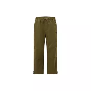 Reebok Solid Color Loose Fit Straight Leg Casual Pants Unisex pants Army-Green 24SRM609UGL4 XS