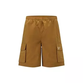 Reebok Solid Color Multi-Pocket Loose Fit Cargo Shorts Unisex shorts Moss-Yellow 24SRM603UGY3 XS