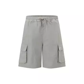 Reebok Solid Color Multi-Pocket Loose Fit Cargo Shorts Unisex shorts Light-Gray 24SRM603UGG5 S