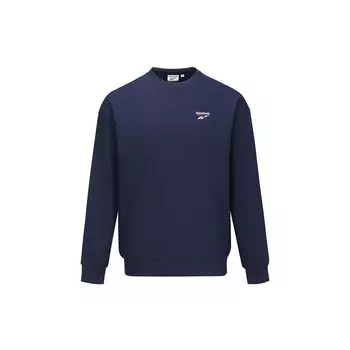 Reebok Solid Color Pullover Long Sleeve Sweatshirt Unisex sweatshirt Navy-Blue 24FRE301UGN2 S