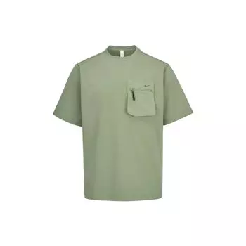 Reebok Solid Color Sports Casual Short Sleeve T-Shirt Men Tops Light-Army-Green 23RCS413MGL2 L