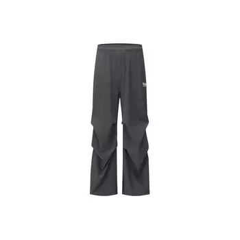 Reebok Solid Loose Woven Straight Leg Casual Pants Women bottoms Charcoal-Black 24SRC612WGH1 M