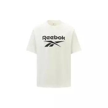 Reebok Спортивная повседневная футболка с коротким рукавом и принтом логотипа унисекс, топы, белая 24SRM409UGW1 S