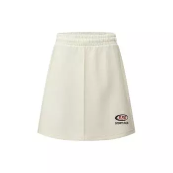 Reebok SS24 Tennis Series Letter Print Simple Fashion Comfortable Elastic Waist Knitted Casual Skirt Women skirts White 24SRC614WGW2 S