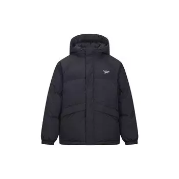 Reebok Stylish Versatile Comfortable Hooded Long Sleeve Puffer Jacket Unisex outerwear Black 24FRM207UGH0 S