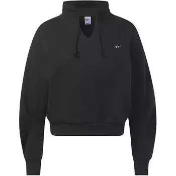 Reebok Свободный удобный женский свитшот с воротником-стойкой и длинным рукавом, черный HS0396 S