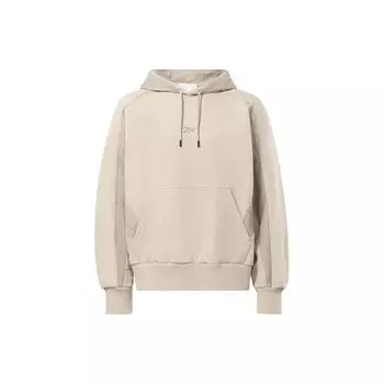 Reebok Толстовка с капюшоном с вышитыми буквами, унисекс, бежевая RMBB002C99FLE0015000 XS