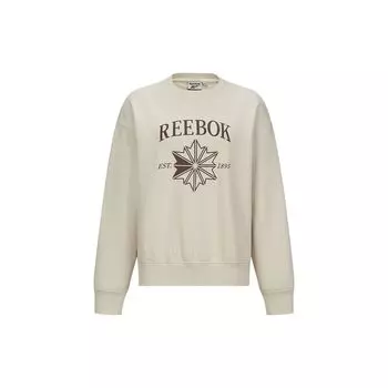 Reebok Удобный модный универсальный пуловер с длинным рукавом, женская толстовка бежевого цвета 24FRM304WGM1 S