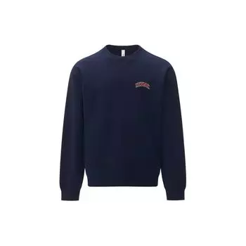 Reebok Вязаный хлопковый свитер с принтом алфавита, топы унисекс, темно-синий 24SRC303UGN2 L