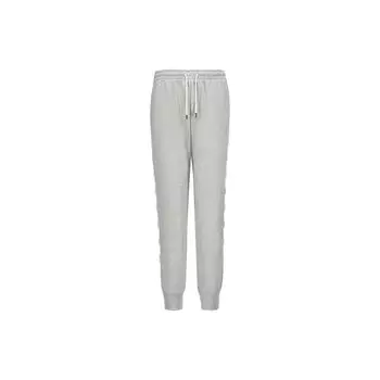Reebok W RI Fleece Pants Solid Color Tapered Drawstring Knitted Sports Pants Women bottoms Gray GA7388 S