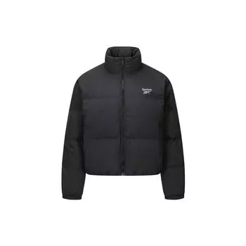 Reebok Warm And Comfortable Stand Collar Zipper Jacket Down Coat Women jackets Black 24FRM204WGH0 S
