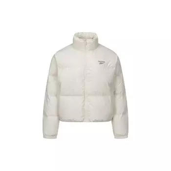 Reebok Warm And Comfortable Stand Collar Zipper Down Jacket Women Outerwear Off-White 24FRM204WGW2 S