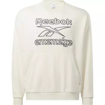 Reebok X MMLG Ретро Логотип Печать Круглый вырез Толстовка Мужская Топы Белый HA7168 L