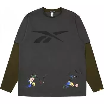 Reebok X Randomevent Модная футболка с длинным рукавом Унисекс Топы Светло-серый 24SRL501UGG5 2XL
