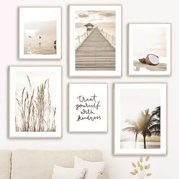 Reed Bridge кокосовая пальма цитаты настенная живопись на холсте плакаты на скандинавскую тему и принты пейзажные настенные панно для декора гостиной 21cm30cm NoFrame