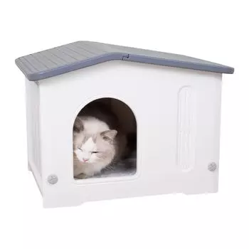 Reelyo Cat Cat Cat Pet Small Stray Cat All Blanket Cold Pet Easy to Cute House, House, House, House, Dog, Plastic, Outdoor, Indoor, Waterproof, серый