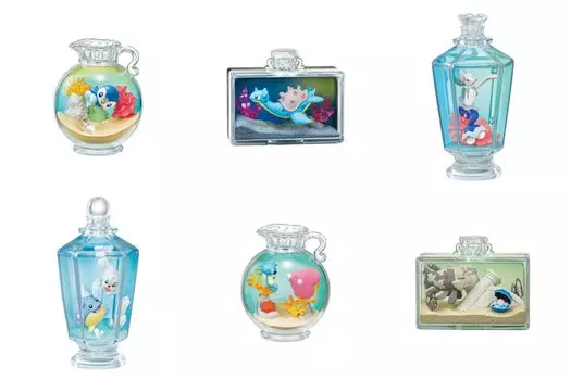 Reement Pokmon AQUA BOTTLE Collection 2 ~ Sparkling Seaside Memories~ Box Product, 6 Types, 6 Pieces, Approx. H 5.1 x W 2.8 x D 2.8 inches (130 x 70