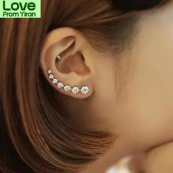 Reeti Новые высококачественные супер блестящие серьги из циркония 925 пробы из стерлингового серебра для женщин, оптовая продажа ювелирных изделий, подарочный ряд ушей