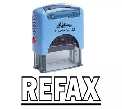 REFAX Self Inking Rubber Stamp Custom Shiny Office Стационарный штамп Impression Area 14 mm x 38 mm чёрный