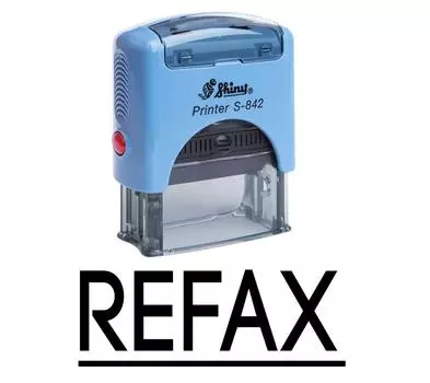 REFAX Self Inking Rubber Stamp Custom Shiny Office Стационарный штамп Impression Area 14 mm x 38 mm чёрный