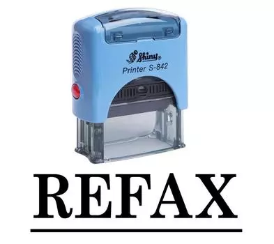 REFAX Self Inking Rubber Stamp Office Стационарная индивидуальная блестящая печать Impression Area 14 mm x 38 mm фиолетовый