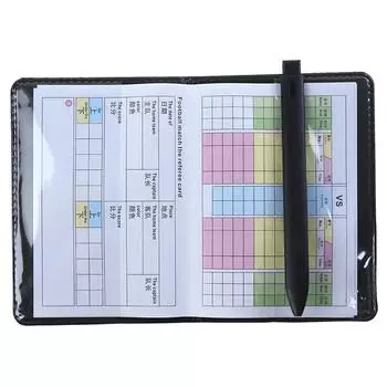 Рефери по футболу, инструмент для записи красной желтой карточки с кожаным чехлом и ручкой