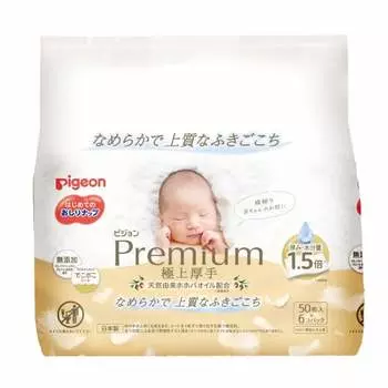 [Refill for baby wipes] Pigeon Butt Nap Premium Extra Thick 50 sheets x 6 pack
