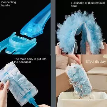 Refill Glitter Duster Magnet Disposable Duster Head Microfiber Hand Fluffy Duster Refill For Blinds PC Keyboard Desk Vanity Car синий