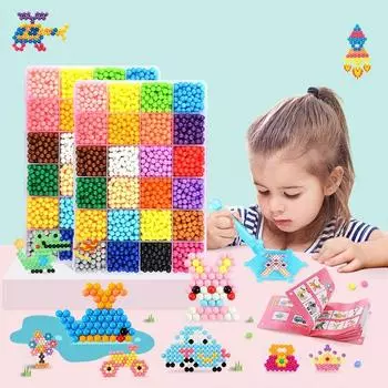 Refill Hama Beads Puzzle 3D Magic Aqua бусины ручной работы DIY Набор бусин для распыления воды Игры с мячом Детские развивающие игрушки